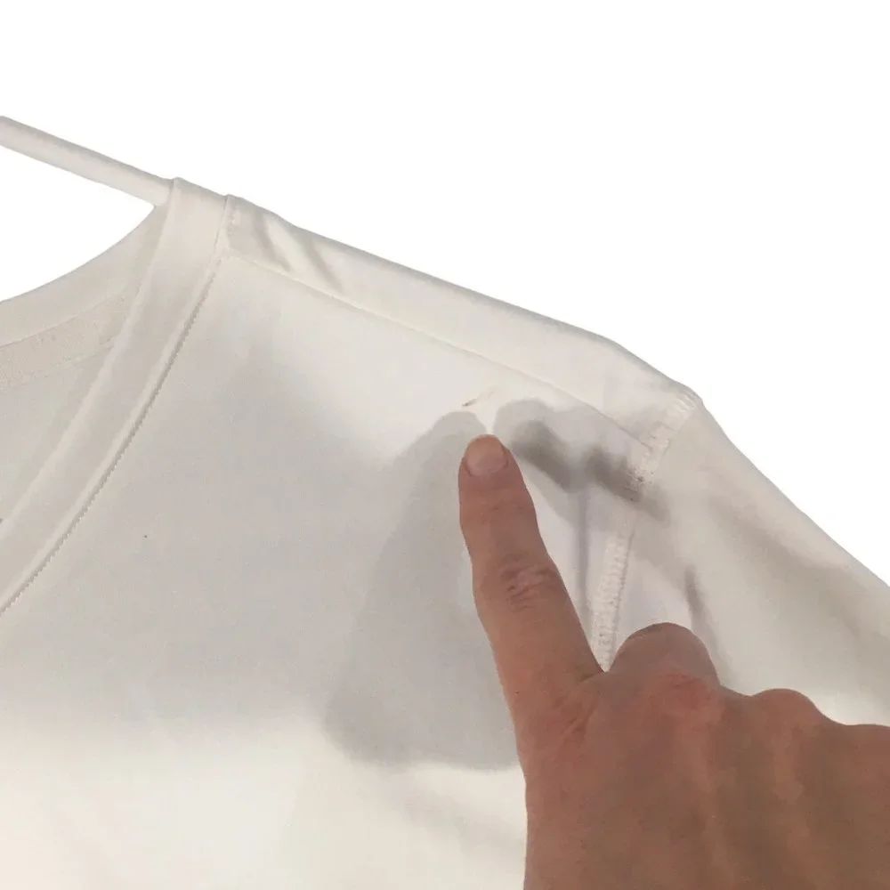 Adidas White V-Neck Short Sleeve‎ Atheltic Shirt, Top, style p54840, Small